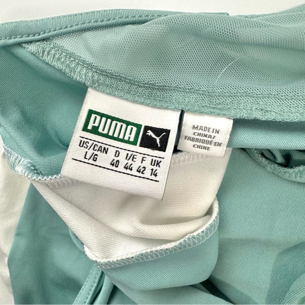 Puma Archive T7 sleeveless jumpsuit in Sage green / white side stripes Yoga Sz L - Picture 9 of 14